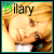 A 6-frame animated contact sheet showing a cartoon character with blonde hair and the name "Hilary" in green text, each frame displaying subtle facial expression changes.