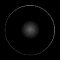 Six circular frames display sequential animation of a central dark shape expanding into fiery orange and yellow patterns against black background.