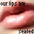 A contact sheet of 10 animated frames showing a close-up of lips with text overlay, arranged in a 4x3 grid with one empty cell.