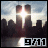 Four- shows identical twin towers with sun glare, city skyline, and '9/11' text below each