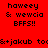 Pixelated text displays 'haweey & wewcia BFFS!!' and '&+jakub too' across red, pink, white backgrounds with black lettering.