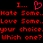Red pixelated text on black background with a pink heart symbol above the center, repeating phrases about hate and love choices.