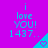 A static image with a bright purple background displays repeated text "i love YOU! 1437..." in light blue, accompanied by small cyan triangular shapes containing pink hearts.