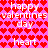 Pixelated image with repeating red heart pattern on pink background, displaying text phrases 'happy valentines day' and 'heart' in white pixel font.