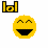 Yellow circular emoji with closed eyes and a wide open mouth, displayed in two identical frames above a smaller icon.
