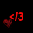 Red pixelated text and heart symbols on a black background with a gray rectangle in the bottom right.
