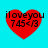 Red heart-shaped icon with black text 'iloveyou 745<3' on cyan background, showing pixelated and non-pixelated states.