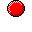 Red circular pixel art icons with white dotted borders hang from gray lines on a light gray background; one icon displays a yellow question mark.