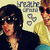 six pixelated images showing two people with dark hair and sunglasses, one in a black top and the other in yellow, against a light background with repeated text