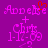 Purple background with pink text reading 'Applese' and 'Chris' plus '1-12-09' in pixelated style, with a red heart symbol above 'Applese' in the left view.