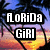 Pixelated image with 'Alorida Girl' text over a sunset background featuring palm trees and gradient sky.