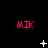 three and three displays pink 'MIX' text with white symbols above each , transitioning from plus signs to stars to Xs across frames