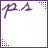 25 identical purple pixel-art icons featuring 'ps.' and 'I LOVE YOU' text with subtle variations in letter spacing and alignment across repeated