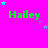 Bright pink background with green text 'Hailey' and scattered blue stars in a pattern