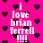 Bright pink background with scattered black pixelated hearts and repeated white text reading "i love brian ferrell !!!!" in a blocky font.