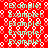 Red background with repeating white circular patterns and light green 'Example!' text in a