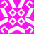 A static pixel art pattern featuring a bright magenta background with white geometric shapes including curved arrows and circular motifs arranged symmetrically.