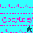 Pixelated icon with cyan and teal background sections, pink text reading "Courtney," a black star above the name in one frame, and a light blue star below it in another.