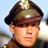 Static 48x48 pixel icon of a person in military uniform with a peaked cap, visible from the shoulders up against a light blue background.