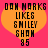 Pixelated orange heart on pink background with black text reading "DOH MARKS LIKES SMILEY SHOW 95" in blocky font.