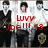 A black-and-white group photo of young men in formal attire with red text overlay reading "I Luvv Joe!!! <3" across the image.