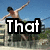 A shirtless man in mid-air jump pose with arms outstretched, set against a blue sky and buildings, with overlaid text fragments.