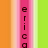 Vertical striped background with pink, orange, and green bands; black text 'ericarocks' on left stripe, 'fong' on right stripe.