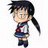 A pixelated anime-style character with a ponytail stands on the left side of a contact sheet, while the right side displays "Anime IM" and "COM" text in white against black.