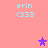 A pink background displays four instances of light blue text 'erin' and '<333', with three purple stars positioned at different locations.