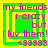 Green and yellow pixelated icon with pink text reading "my friends r crazy but I luv them! <3<3<3" in a layered square frame.