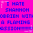 Pixelated text on bright pink background with blue lettering and white star accents, repeating phrases across multiple