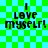 Green and cyan checkered background with black text reading 'I LOVE MYSELF!' in four identical arranged in a