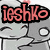 Pixelated cartoon character with gray body and red text 'ieshko' above, showing multiple expressions and poses across frames.