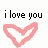 Pixelated text and pink heart symbols on a white background with subtle colored noise.