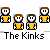 Pixel art animation of a group of identical figures with brown hair and yellow shirts, displaying text variations above them on gray background.
