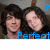 Two people with dark hair pose closely together; one wears a blue heart symbol above their head while the other wears a white heart symbol, with text below changing from 'Perfect' to 'Couple'.