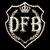 A contact sheet of five animated frames showing a group of four individuals in front of a brick wall, with one frame displaying a shield logo containing "DFB" and a crown symbol.