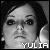 25 grayscale images showing a woman's face with subtle expression changes and vertical line artifacts, each labeled 'YULIA' below