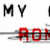 A 2x2 contact sheet of four animated frames showing text-based graphics with red and black lettering on white and black backgrounds, featuring partial phrases like "MY CHEM" and "HOE".