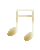 musical eighth notes with gradient-filled note heads transitioning from light to dark brown