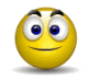 Yellow circular face with blue eyes and black eyebrows showing multiple expressions including closed eyes, open mouth, and smiling.