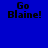 Blue background with repeated 'Go Blaine!' text in black pixelated font, arranged in a pattern across six visible sections