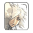 A 48x48 pixel buddy icon featuring a character with white hair and closed eyes on the left, paired with "Anime IM" text in a stylized font on the right against a black background.