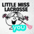 A cartoon character with crossed lacrosse sticks and pink flowers, displaying changing text overlays.