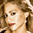 A 48x48 pixel animated contact sheet showing three sampled frames of a celebrity's face with varying expressions and hair colors, arranged in a 2x2 grid on a gray background.