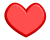 Two red heart shapes with white outlines on a gray background, one larger on the left and one smaller on the right.
