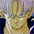 Pixelated static image of a figure with light hair, wearing a dark blue top and light-colored lower garment, set against a blurred background with muted tones.
