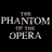 Static image of 'The Phantom of the Opera' text repeated above a of identical character portraits on red and black backgrounds