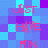 Pixelated of blue and purple squares with pink text reading 'Just Have Fun' repeated across the image