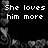 Black background with white pixelated text and gray heart-shaped floral border, displaying two contrasting romantic statements.